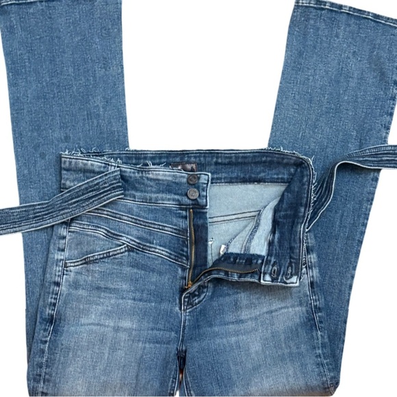 Mother The Triple Stack Insider Ankle in Chick Flick Wash Jeans Belted Size 26 - Picture 9 of 15